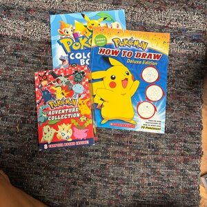 Pokemon Coloring and Drawing Book Set - Red, Blue, Yellow